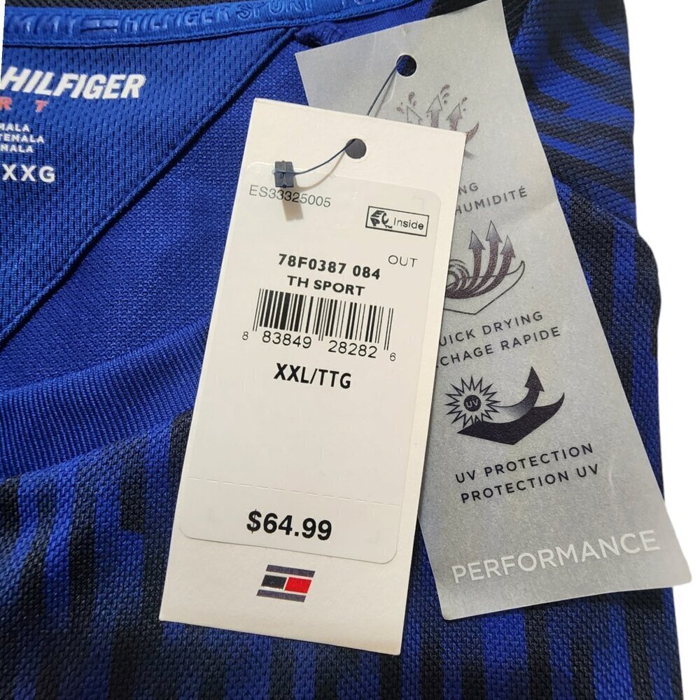 Tommy Hilfiger Men's T-Shirt Sport Wicking UV‎ Short Sleeve Polyester XXL - Picture 11 of 12